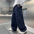 thumbnail image 7 of Fashionable Wide Leg Trousers For Boys Comfortable Loose Fit Long Pants Ideal For Big Kids And Teenagers Daily Casual Wear Tween Kids Summer Soft Comfy Trousers Y2K Streetwear Cute Teen Basic Pants, 7 of 7