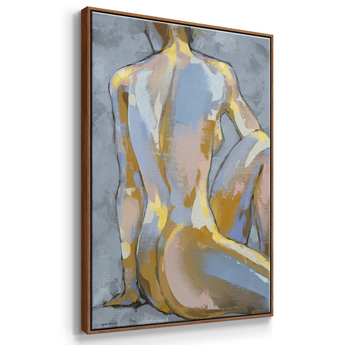 Grey Maiden II Framed Premium Gallery Wrapped Canvas - Ready to Hang - 17 x 25 - Walnut Floating Frame