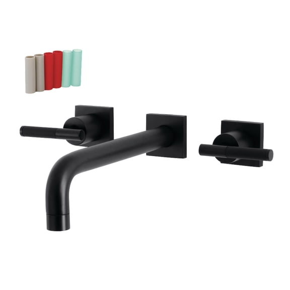 Kingston Brass KS6020CKL Kaiser Two-Handle Wall Mount Roman Tub Faucet, Matte Black