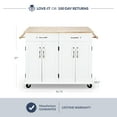thumbnail image 5 of BELLEZE Rolling Kitchen Island Utility Cart with 2 Drawers - Baldy (White), 5 of 7