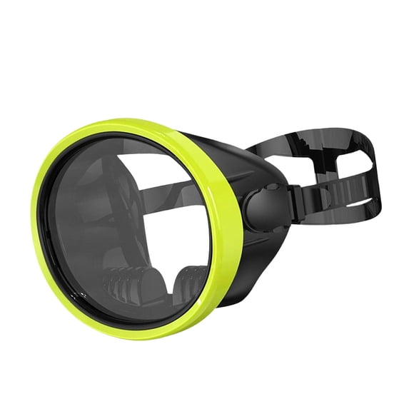 Máscara de buceo, gafas de buceo antivaho para adultos, ovaladas, a prueba de fugas, ligeras, impermeables, de gran volumen, visión amplia, lente amarillo fluorescente