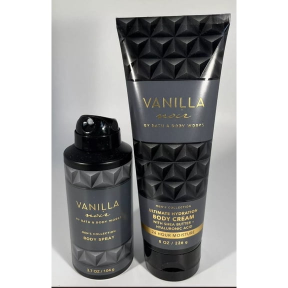 Bath And Body Works Set of 2 Vanilla Noir Body Cream 8 Oz and Body Spray 3.7 Oz
