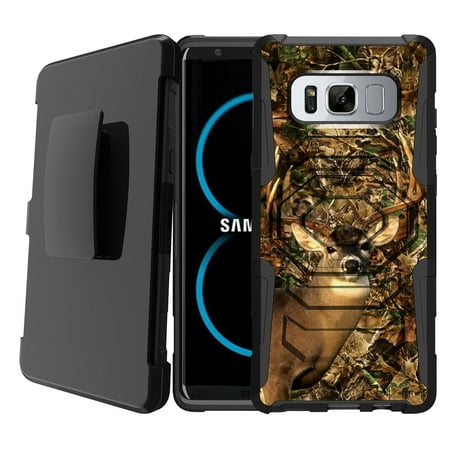 Samsung Galaxy Note 8 Rugged Cover, Belt-Clip Case for Galaxy Note 8 2017 [Armor Reloaded for Galaxy Note 8] Defense Shell Galaxy Note 8 Case Cover w/ Holster + Kickstand - Deer Hunting