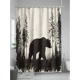thumbnail image 5 of Brown Bear Forest Silhouette Shower Curtain, Retro Animal Tree Waterproof Shower Curtain Set with 12 Hooks Lightweight Washable Fabric Shower Curtains for Bathroom 48x72 Inches, 5 of 6