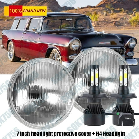 For Chevy Bel Air 1955-1957 Pair 7" inch Round LED Headlights HI/LO Halo DRL