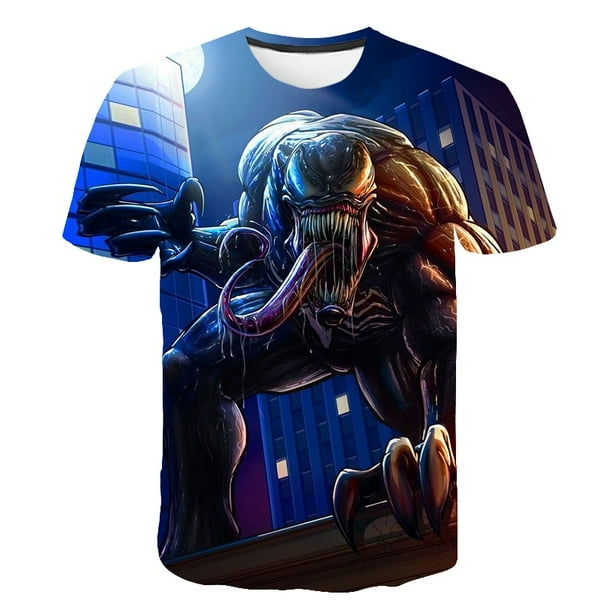 Marvel 2022 New Boys Summer Venom 2 Camiseta con estampado 3D Cuello redondo Camiseta de manga corta Casual Loose Hip Hop Ninos Camisetas divertidas Tops6M zhangyuxiang CONDUJO Walmart en linea