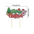 thumbnail image 2 of Adorno para tartas AMABAZR, diseño de muñeco de nieve con diseño de feliz Navidad, 2 of 4