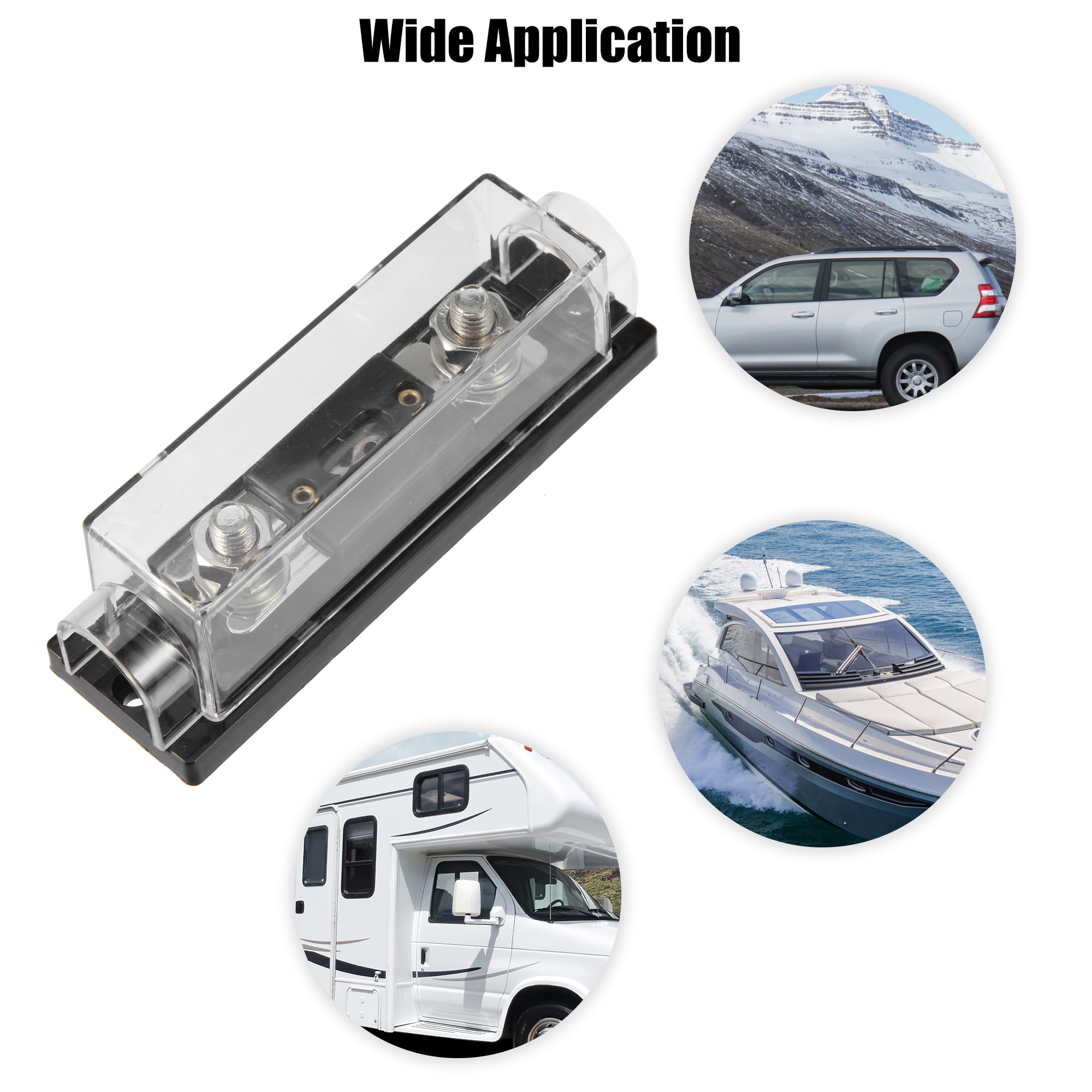 ANL Fuse Block Holder With (4) 200 Amp Fuses - Car Audio Power Wiring Kit