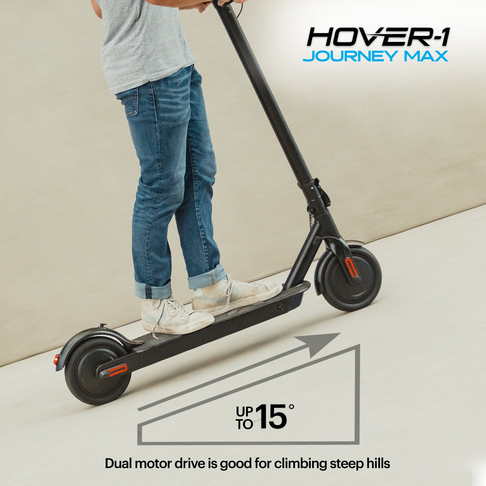 Hover 1 Journey Max Foldable Electric Scooter for Adults up to 19 mph UL 2272 Certified Charcoal