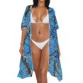 thumbnail image 3 of HELLHERO Tree Branches Bathing Suit Cover Up Polyester Sexy Free Size Long Kimono Swimsuit Cover Up for Women, 3 of 6