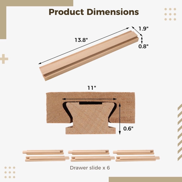 Undermount Drawer Slides 50cm Wooden Drawer Slides - Classic Beech ...