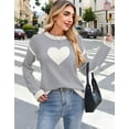 thumbnail image 5 of Pullover Sweaters for Women Cute Heart Print Color Block Valentines Day Crewneck Fall Winter Knitted Stripe Sweaters Warm Long Sleeve Jumper Tops Alsol Lamesa, 5 of 6