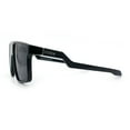thumbnail image 6 of Kush Manly Futuristic Flat Top Bolt Arm All Black Oversized Racer Sunglasses Shiny Black - Silver Logo, 6 of 7
