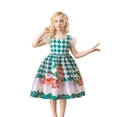 thumbnail image 4 of LOVZFMLL Robe Longue Extensible à Manches Courtes Imprimée Scintillante pour Tout-Petits Enfants avec Poches, 4 of 9