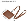 thumbnail image 2 of Uxcell Horizontal Magnetic Folded 5 Card Slots PU ID Badge Holder with Lanyard Brown, 2 of 5