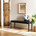 thumbnail image 4 of SAFAVIEH Amalia Coastal Black Faux Leather Entryway Bench (47.2 in. W x 15.7 in. D x 18.1 in. H), 4 of 10