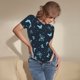 thumbnail image 3 of Balery Beautiful Butterflies Body de cuello redondo de manga corta para mujer Tops de manga corta Tops básicos-Small, 3 of 7