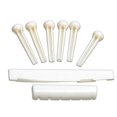 thumbnail image 2 of Guitar Bridge Parts Set ABS Material White Durable and Lightweight Convenient for Guitar Use 5 Pack, 2 of 5