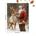thumbnail image 3 of Qisvanset 12x16 Inch Vintage Santa Reindeer Canvas Wall Art, Classic Christmas Oil Painting Holiday Home Decor, 3 of 8