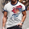 thumbnail image 4 of Men's Fashionable Independence Day Graphic Tee, Round Neck Short Sleeve Shirt with Soft Jersey Fabric ,Light Blue 2XL, 4 of 5