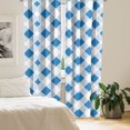thumbnail image 3 of Ambesonne Blue and White Window Curtains, Checkered Plaid Grid, Each 28" W x 63" L, Azure Blue White, 3 of 5