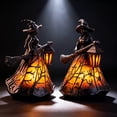 thumbnail image 4 of Gifts Under 20 Halloween Witch Lamp, Stained Glass Like Resin Witch Hat Lamp, Spooky Decorative Table Lamps, Indoor Holiday Party Atmosphere Lighting for Home, Porch, Tabletop Decor, 4 of 8