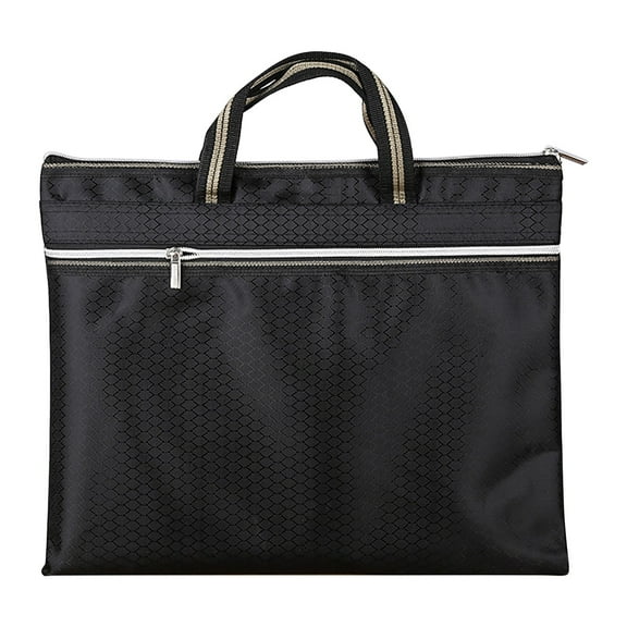 Large Zipper Pouch with Handle 12x15 in Pocket Waterproof File Bag, A4 Foldable Document Storage Bag for Office Carrying Paper Files Books Filing Folder Travel 1 Pack