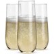 thumbnail image 1 of 24 Stjälkfria Plastchampagneglas - 9 Plastchampagneglas Klar Osplitterliga Skål-b, 1 of 5
