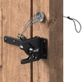 thumbnail image 1 of Pestillo de puerta de valla autoblocante acero al carbono negro/montaje de poste de bloqueo con tirador de Cable de resorte de acero inoxidable, 1 of 5