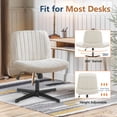 thumbnail image 5 of Criss Cross Chair, Cross Legged Office Chair, Wide Comfty Desk Chair, No Wheels Armless Computer Task Chair, Swivel Fabric Vanity Home Chair, Height Adjustable, 5 of 9