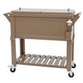 thumbnail image 4 of Permasteel 80 Qt Outdoor Patio Cooler – Taupe, Vintage Faux Wood, 100 Cans, 4 of 5