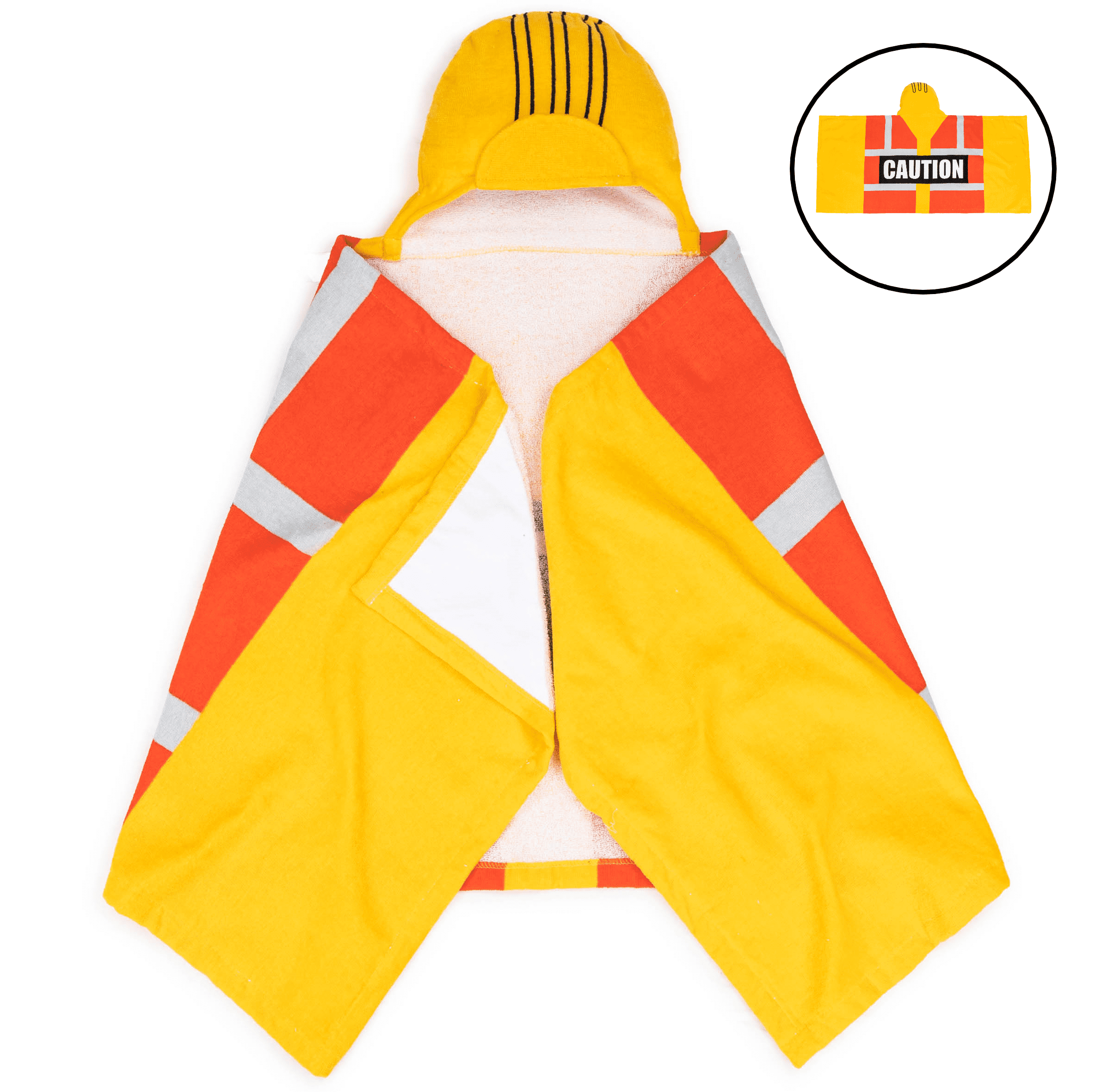 Construction Kids Bath Hooded Towel Wrap, 51 x 23, Cotton, Orange, Your Zone