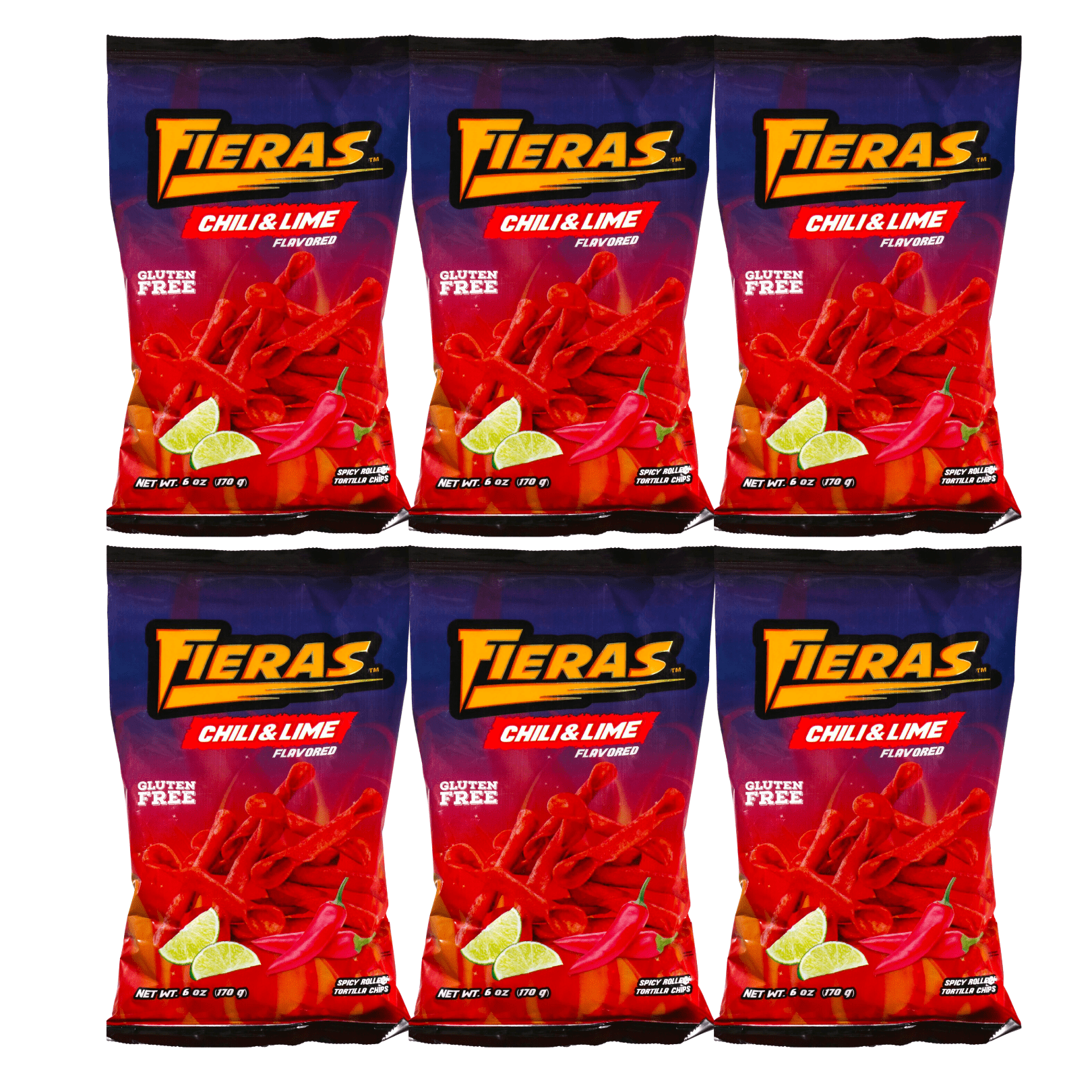 Fieras Chili and Lime Flavored Tortilla Chips (6 oz., 6pack)