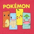 thumbnail image 2 of Pokemon Boys' Charmander Squirtle Pikachu Bulbasaur Portrait Panel Graphic Print T-Shirt, 2 of 3