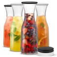 thumbnail image 1 of Jarra de vidrio JoyJolt Hali de 1 litro con tapa, juego de 4 para bebidas, 1 of 4