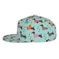 thumbnail image 3 of Fotbe Christmas Dachshund Flat Bill Visor Cap Classic Snapback Hat Polyester Foam Trucker Hat Trucker Cap Adjustable Baseball Cap, 3 of 9