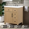 thumbnail image 6 of Lavanti Oakford Solidwood 30-inch Bathroom Vanity with Sink - Stylish Oak, 6 of 7