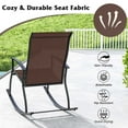 thumbnail image 4 of Gymax Set of 4 Outdoor Rocking Chair Patio Rocker w/ Breathable Fabric Brown, 4 of 5