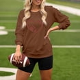 thumbnail image 1 of Sweat à Capuche Sans Capuche pour Femmes Imprimé Football Surdimensionné – Col Rond Décontracté pour Usage Quotidien et Activités Sportives, 1 of 3
