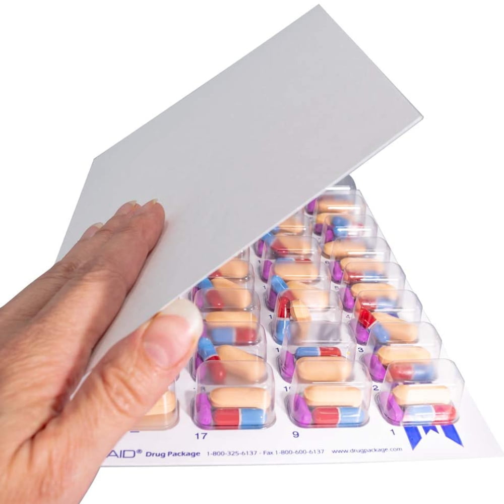 Monthly Medication Blister Pack, 31 Days, Pill Organizer, 100 Pack, XL