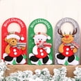 thumbnail image 6 of Christmas Snowman Pattern Door Sign, Flannel Porch Party Sign Plate with Hanging Hole for Gifts, 6 of 8