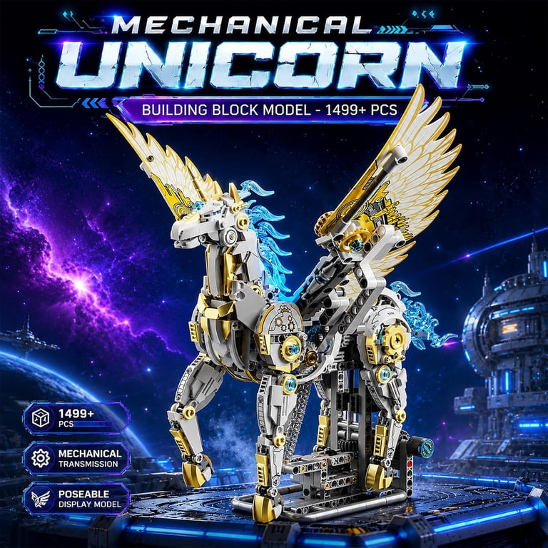 Remocguys Mechanical Unicorn Building Set Compatible with Lego