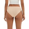 thumbnail image 3 of INSPIRE CHIC Women's Mid-Waisted No Trace Underwear Briefs High Elasticity Underpants S Beige, 3 of 4