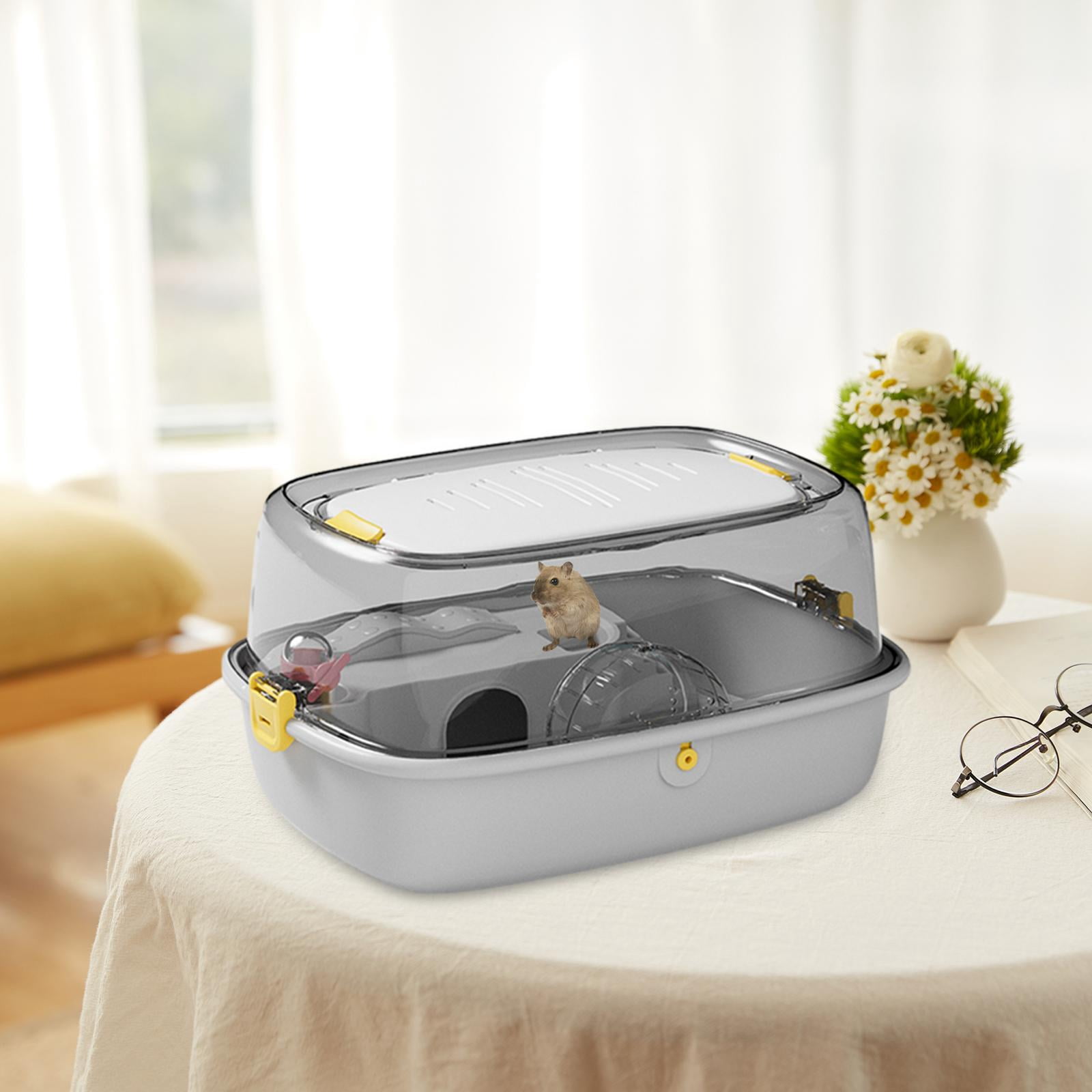 EHJRE Hamster Cage Hamster Habitat with Openable Top House Small Animal Cage for Sugar Glider, Small Animals Rats Bunny Guinea Pigs Gray