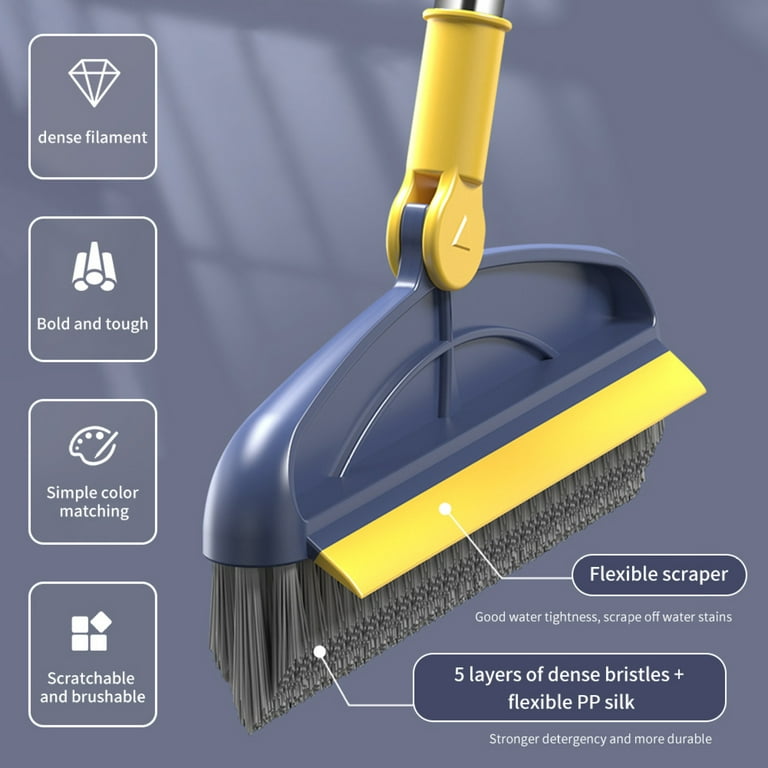 Cleaning Brush with Handle PP Scrub Crevice Gap Dust Cleaner Yellow Black