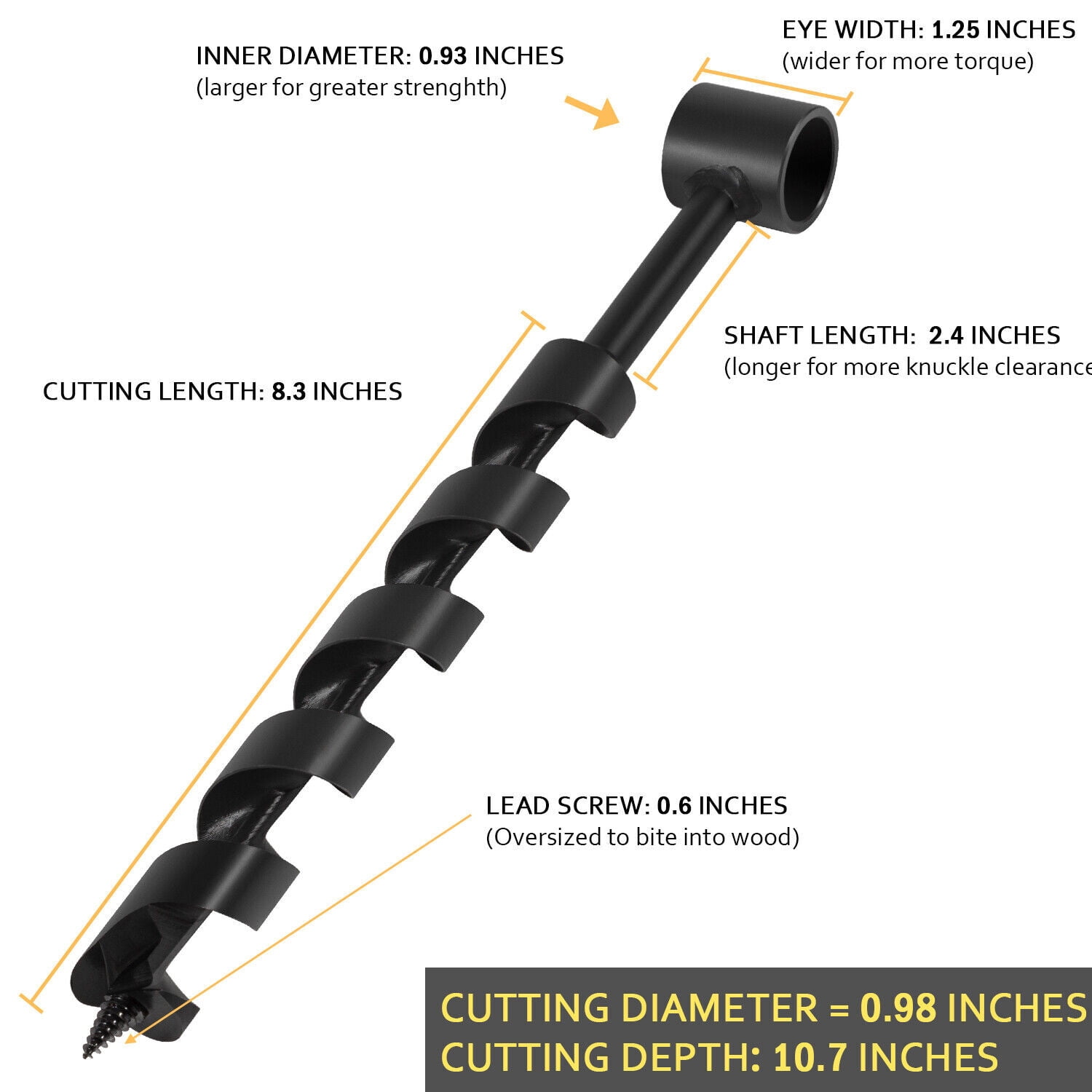 Scotch Eye Wood Auger Drill Bit For Camping Survival And Bushcraft Backpack Tool