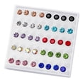 thumbnail image 5 of Pendientes de plástico con forma de botón para mujer, pendientes de resina en caja, pendientes cuadrados, pendientes pequeños, joyas, 5 of 5