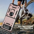 thumbnail image 5 of for Samsung Galaxy Z Flip 4 Case, with Ring Kickstand and Camera Protection,Heavy Duty Protective Shockproof Protective Rubber PC Phone Back Cover for Samsung Galaxy Z Flip 4 5G 2022, Rosegold, 5 of 8