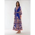 thumbnail image 2 of Printed Long Sleeve Maxi Dress with Belt, 2 of 6