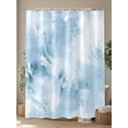 thumbnail image 4 of Abstract Art Shower Curtain, Light Blue White Dreamy Watercolor Modern Art Waterproof Shower Curtain Set with 12 Hooks Lightweight Washable Fabric Shower Curtains for Bathroom 60x72 Inches, 4 of 6